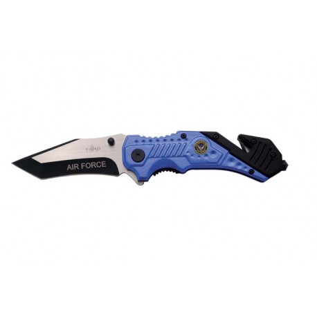 Navaja de seguridad asistida Third 10166A emblema Air Force con funda