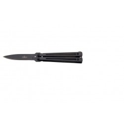 Navaja de abanico Third 15390N hoja de acero inox color negro de 7.5 cm, mango de acero inox abierto color negro.
