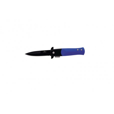 Navaja asitida Third K0812BL, mango de aluminio en azul, hoja de acero inox de 6.5 cm negra. Con clip