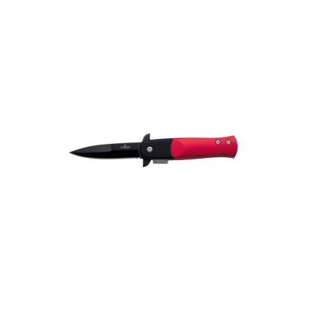 Navaja asitida Third K0812RD, mango de aluminio en rojo, hoja de acero inox de 6.5 cm negra. Con clip