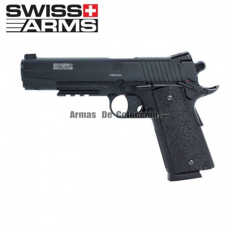 SWISS ARMS 1911 MATCH 4.5 mm CO2 CORREDIÇA METALICA