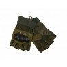 Guantes de proteccion Airsoft Refuerzos Nudillos Dedos cortadosKEVLAR Verde