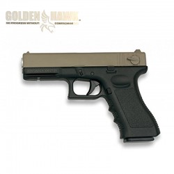Golden Hawk Tipo Glock - TAN - Preto - METAL - Pistola de mola - 6mm