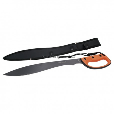 Machete cortacañas Third S2020B hoja de acero inox de 44 cm con mango de ABS y goma fundida, con funda de nylon.