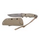 Cuchillo táctico Third H0200TN, con hoja de acero de 12 cm bañada en titanio "Gun Grey", mango de G10 camel, con funda de kydex.