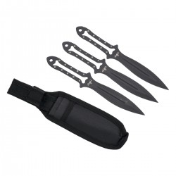 Set de cuchillos lanzadores Third H7114 de 3 piezas de 17.6 cm de acero inox. Con funda de nylon