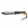 Cuchillo táctico Third 11249 con hoja de acero de 17,5 cm, mango de ABS negro y goma fundida naranja,funda