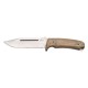 Cuchillo de caza Third H0182J con hoja de acero de 13,2 cm, mango de madera (zebrano), con funda de piel.