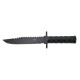 Cuchillo de supervivencia Third 086N con hoja de acero de 17 cm, mango de aluminio en negro,kit de supervivencia y funda