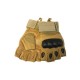 Guantes de proteccion Airsoft Refuerzos Nudillos Dedos cortados KEVLAR Tan