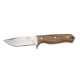 Cuchillo de caza Third 16367ZW, con hoja de acero 440 de 10.6 cm acabado satinado, mango de madera, con funda de piel